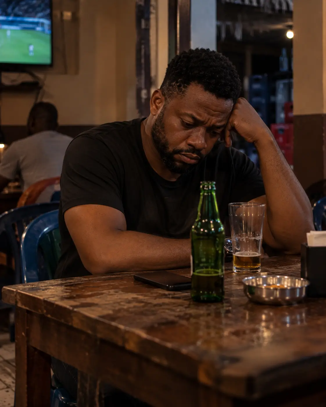 John alone at the parlour