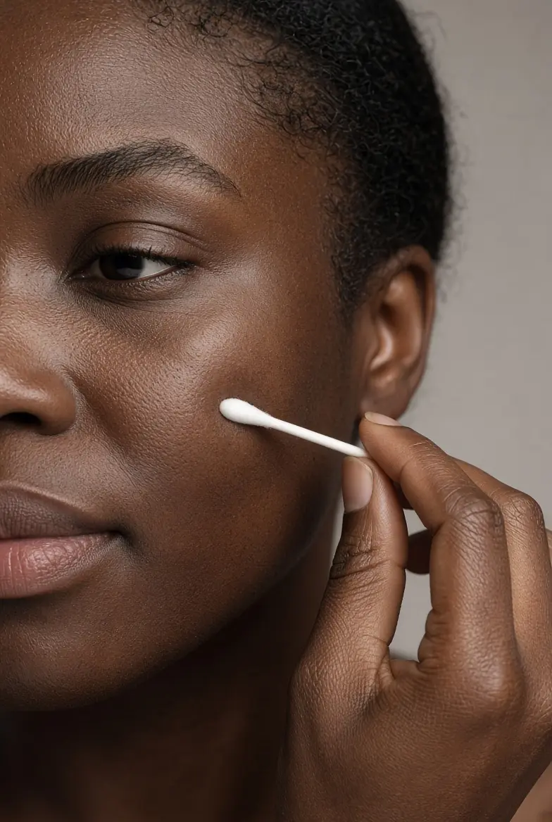 Nigerian woman applying product